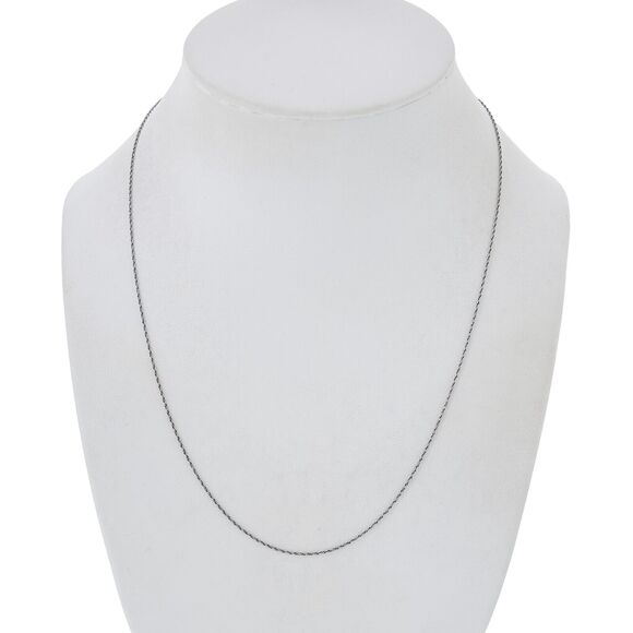 Vintage OC Sterling Silver 925 0.8mm Twisted Rope Necklace 18.25" - Picture 1 of 3